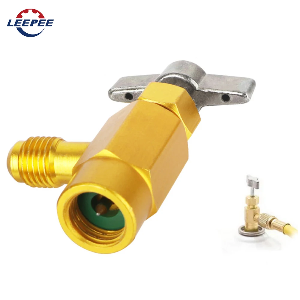 

Can Dispensing Bottle R-134a Refrigerant Car Accessories Car Air Conditioner Auto Tap Opener Valve 1/4 Thread Adapter 1/2 ACME