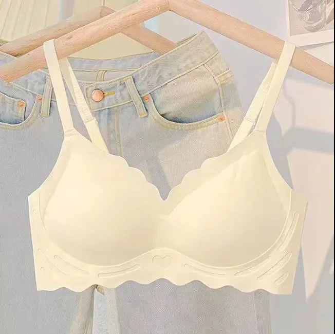 Comfortable thin no-mark underwear women no steel ring back Big Boobs Show Small Boobs gather sleep bra take vice breast