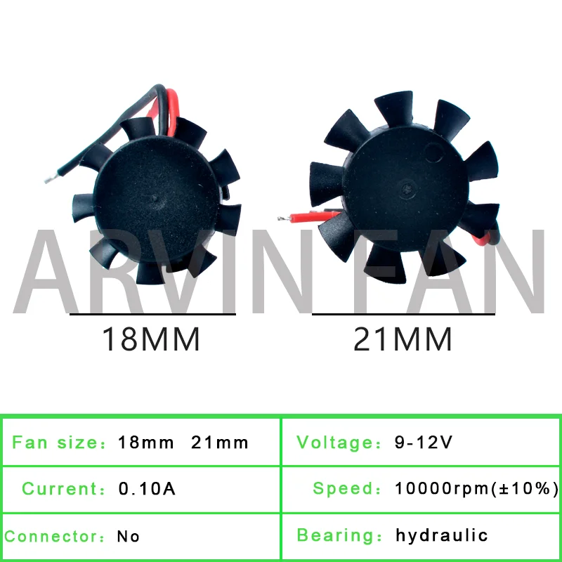 Original DC9V 12V Diameter 18mm 21mm Miniature Fan Blade Cooling Fan Suitable For Automotive LED Lights