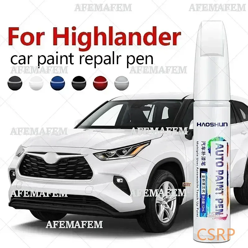 Paint Repair Pen Touch Up Scratch Remover DIY Car Accessories Black White Red Gray For Toyota Highlander 2001-2025 XU80 20 40 50