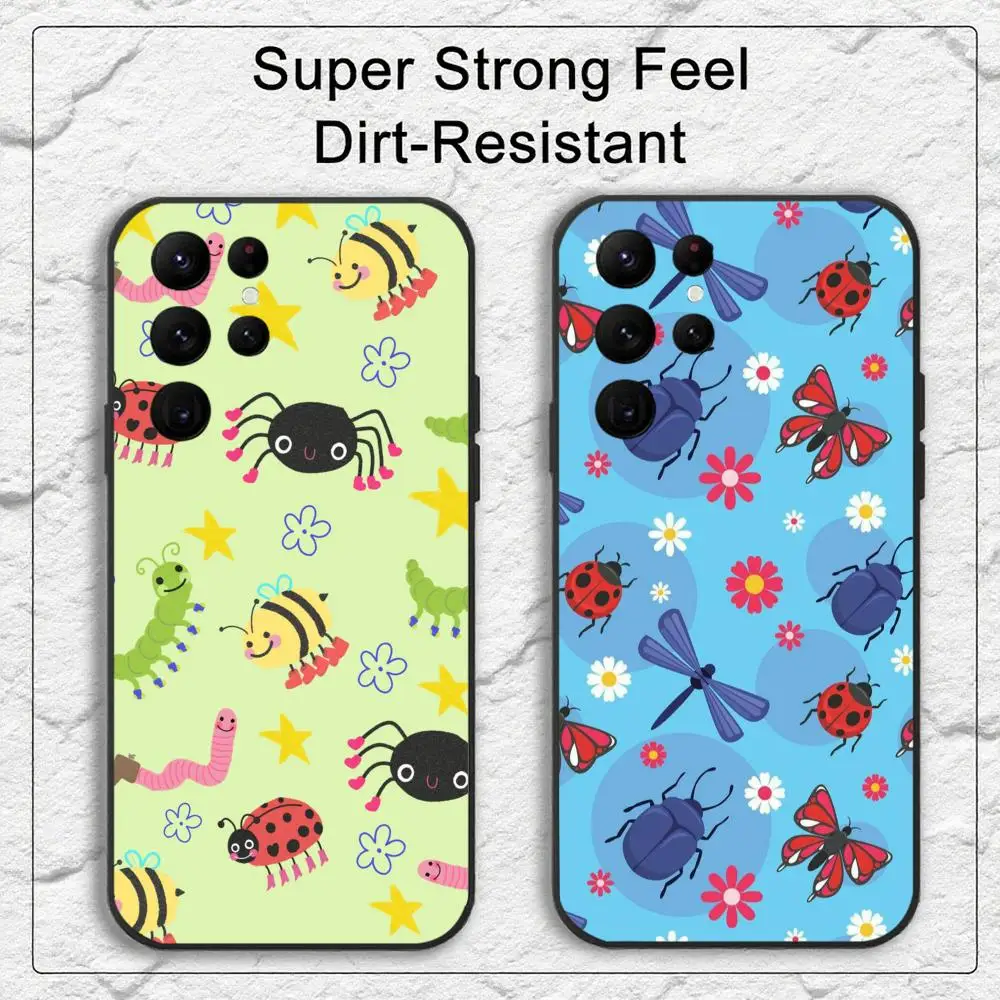 Insects Cute Phone Case For Samsung S Series S20 S21 S22 S23 S24 FE Plus Ultra TPU Soft To Skin-friendly Case