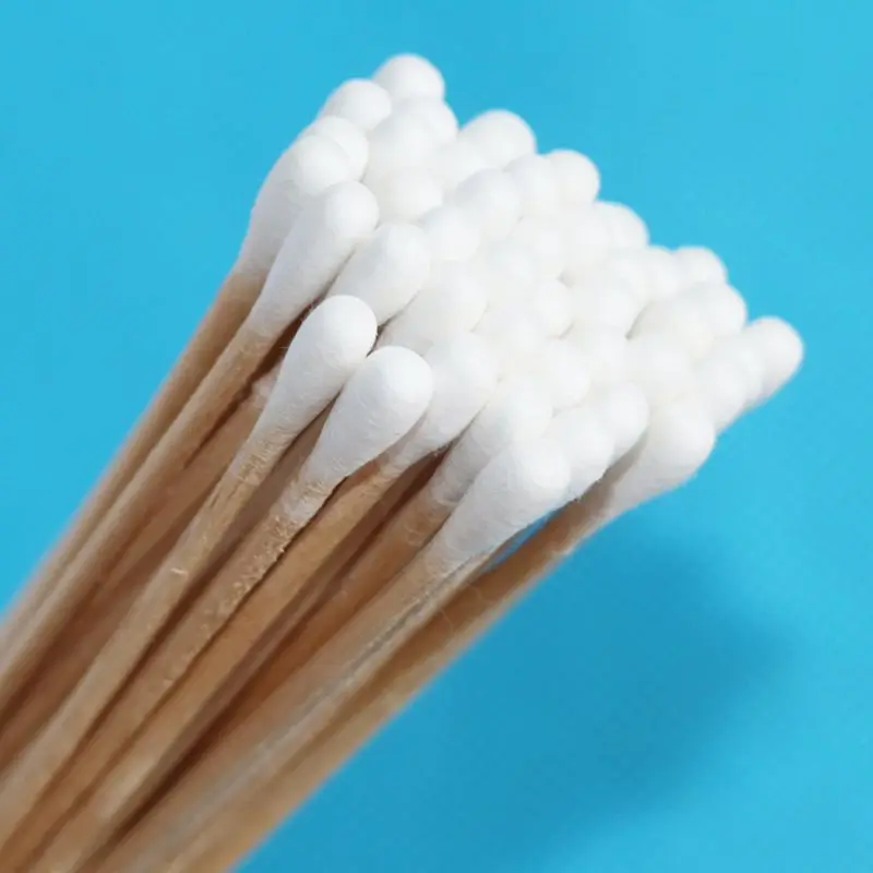 200Pcs 15CM Long Wooden Handle Cotton Swab Single-Head Ear Nose Cleaning Drop Shipping