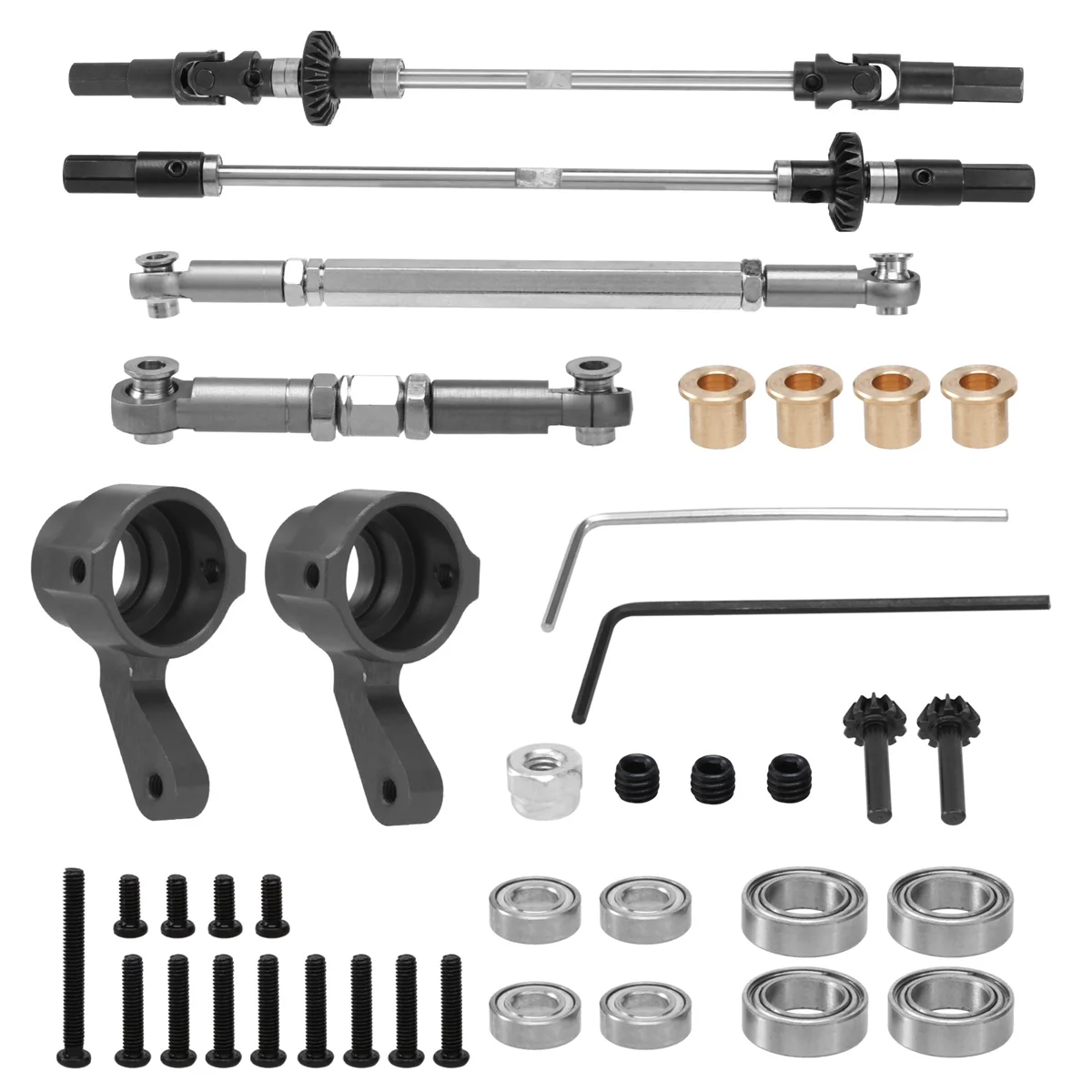 

Upgrade Steel Gear Bridge Axle Gear Steering Cup Kit for MN D90 D91 MN99 MN99S 1/12 RC Car Spare Parts,F+R