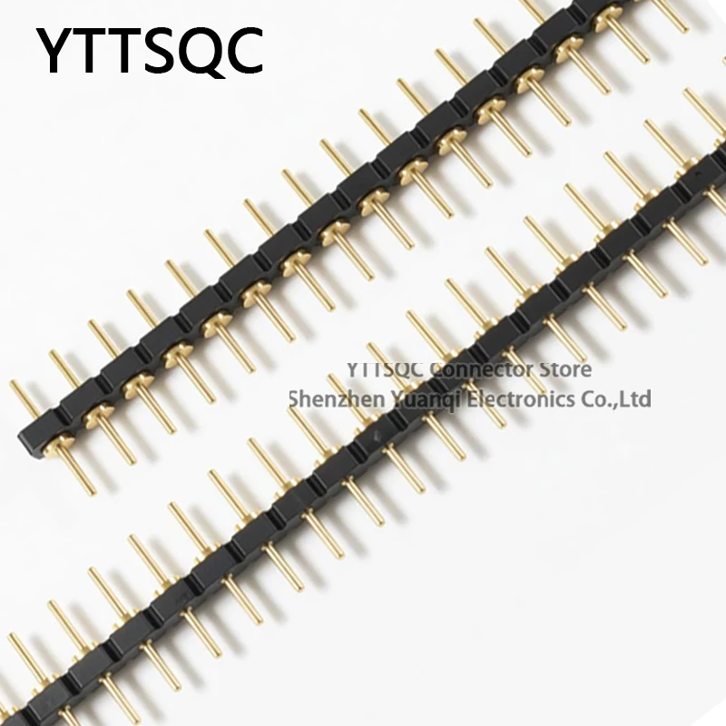 10pcs 2.54mm L7.62mm Round Hole Male Tin Gold Female Pin Header Single Row Double-Head pin Breakable PCB IC Crystal Transistor