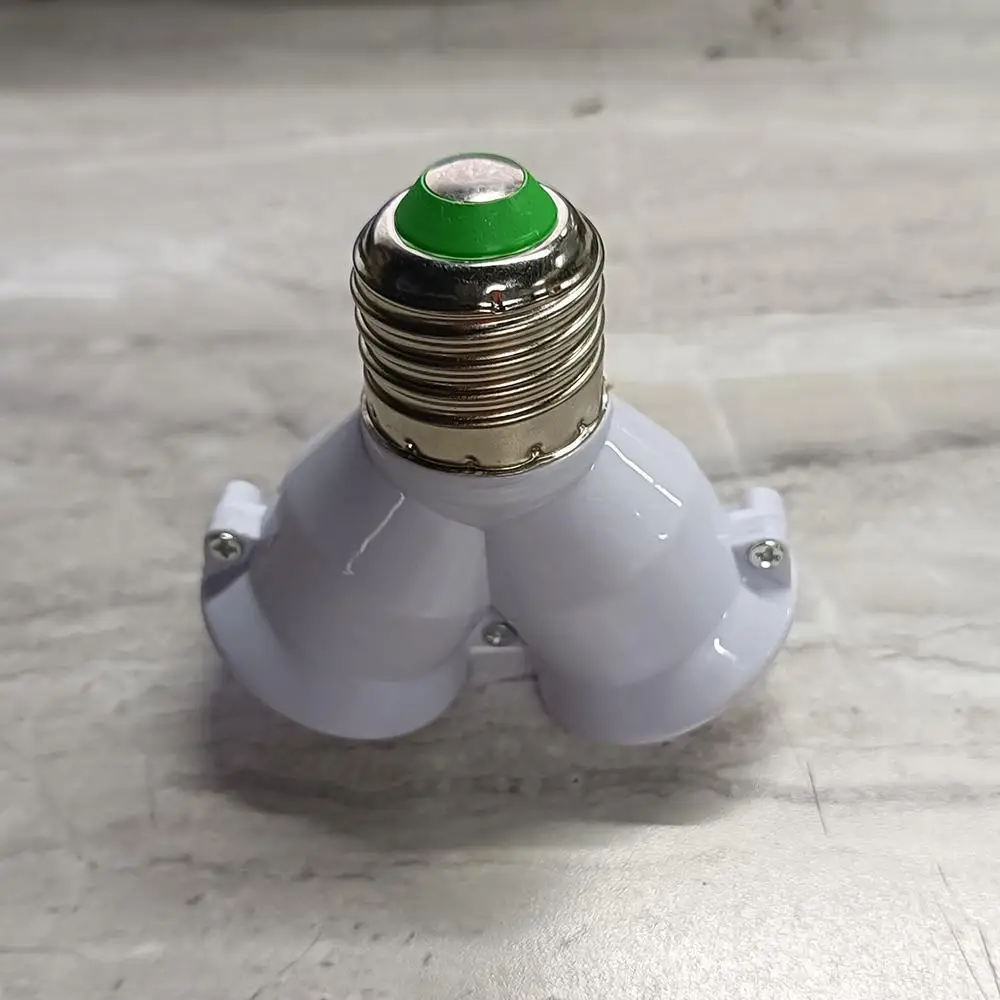 2 in 1 E27 Socket Splitter Adapter Light Bulb Splitter Heat  Dual Heads Lamp Holder Flame Retardant for Home Use