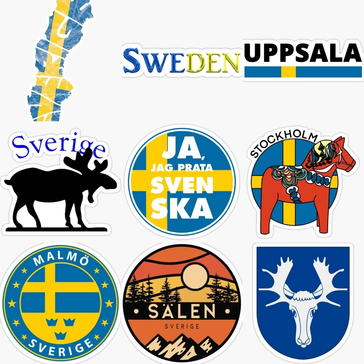 

Sweden Flag Map Emblem Creative PVC Material Stickers Accessories for Decorate Wall Room Car Van Helmet Camper Bumper Decad