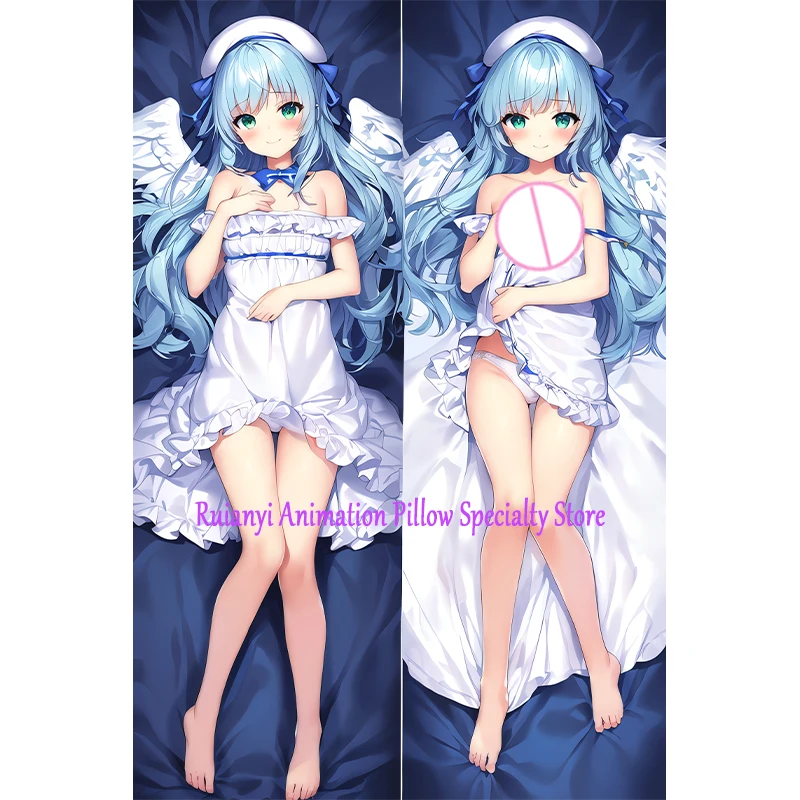 Dakimakura Anime long Blue Hair Double-sided Print Life-size Body Game Pillow Cover Bedding Gifts