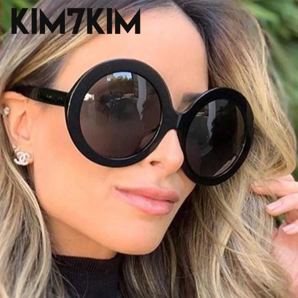 Oversized Round Sunglasses Women 2024 Luxury Brand Design Vintage Windproof Oval Sun Glasses For Female Trendy Big Frame Shades