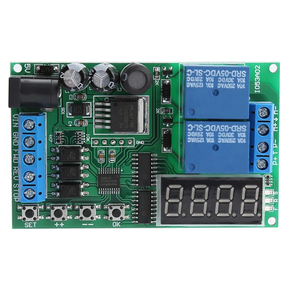 5V - 24V Input Motor Controller Board Adjustable Timing Forward Reverse Function Timing Delay Relay Cycle Delay Relay Output