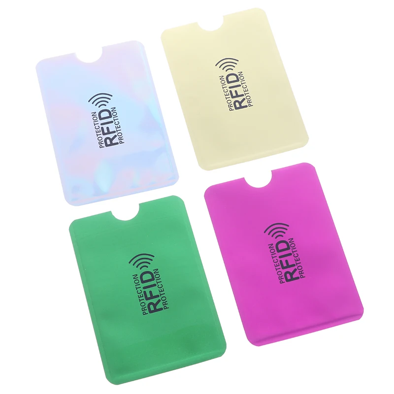 10Pcs RFID Bank Card Protective Case Shielding NFC Anti-Theft Anti-De-Magnetisation Card Holder Aluminum Foil Card Sleeve