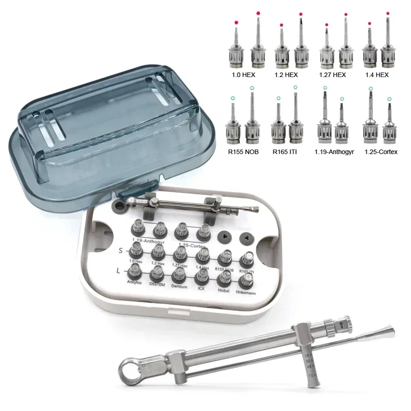 

Dentals Equipment Universal Implants Prosthetic Kit Screw Drivers Torques Wrench Repair Tools with 16pcs Drills
