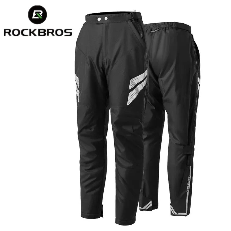 ROCKBROS Winter Motorcycle Pants Cycling Warm Sweatpant Fleece Pants Trousers Thicken Trousers Detachable Motor Windproof Pants