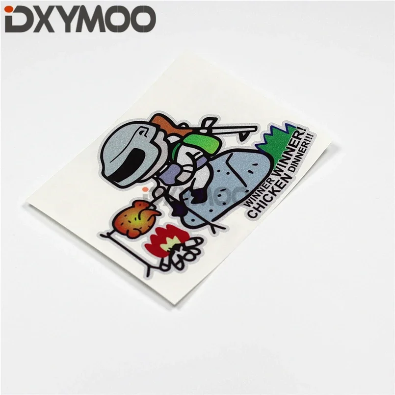 الإبداعية الأزياء لعبة ملصقات سيارة الجسم كله الذيل دراجة نارية النار المشوي الدجاج الفائز مصدات 13x10 سنتيمتر #2