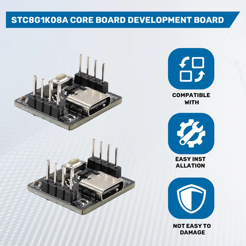 DT98 10Pcs STC8G1K08A Core Board Development Board 8-Pin 51 MCU Module for DIY Embedded TYPE-C Version