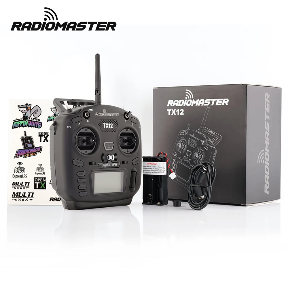 Radiomaster Tx12 Mkii Funkfernsteuerung Cc2500/Elrs Fcc/Lbt Mode2 System 16-Kanal LCD unterstützt Opentx und Edgetx Fernsteuerungssender für FPV-Drohnen-Rennspielzeug, Neujahrs- und