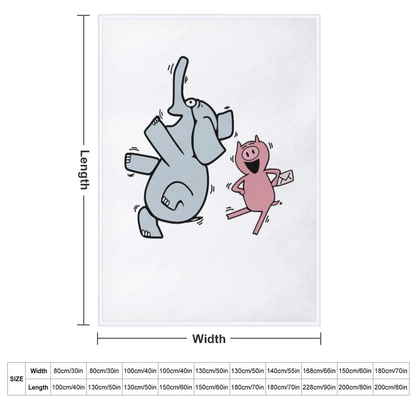 Elephant and Piggie - Happy Gerald and Piggie Throw Blanket Soft Luxury Brand wednesday Retros sofa bed Blankets
