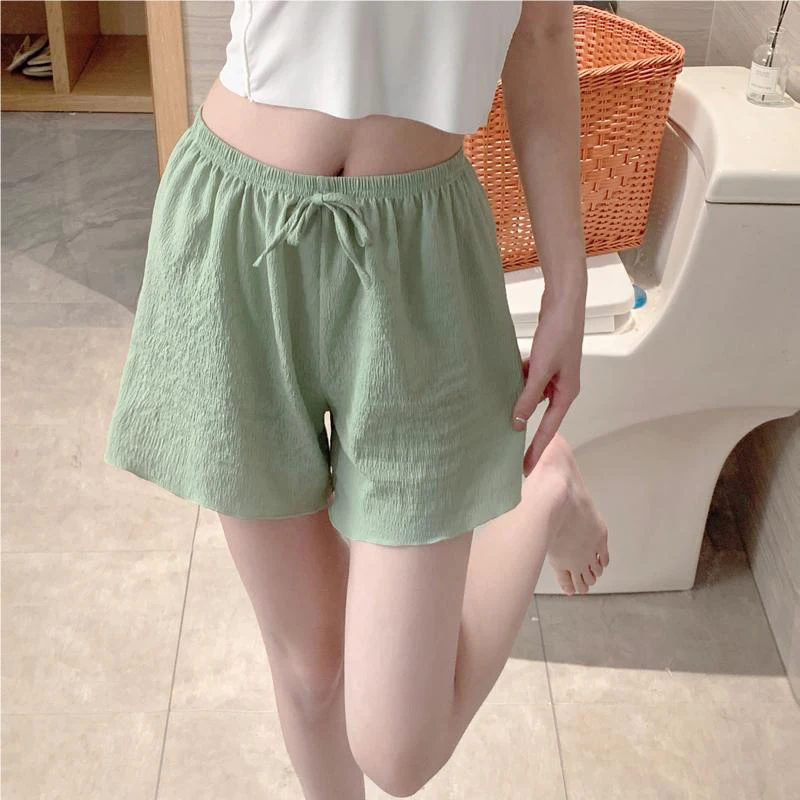 

Пижамные шорты Женские однотонные летние милые шорты с широкими штанинами для дома