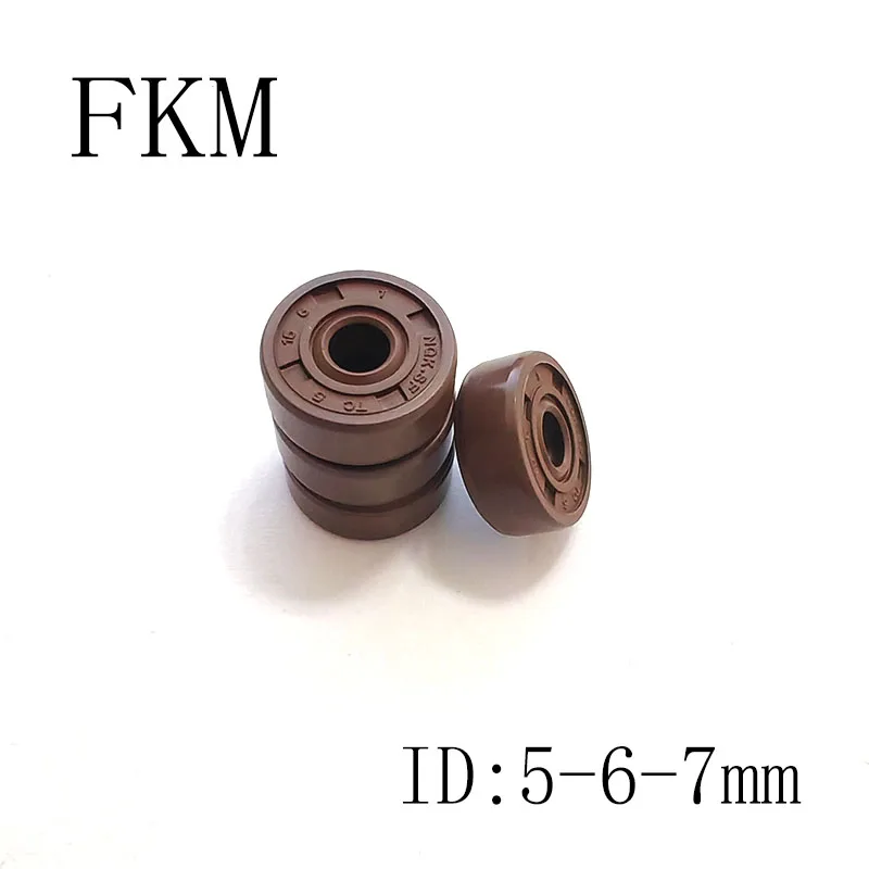 2Pcs FKM Framework Oil Seal ID 5mm 6mm 7mm  5x15x6  6x16x5 7x19x6  Fluorine Rubber Hydraulic Cylinder Oil Seal