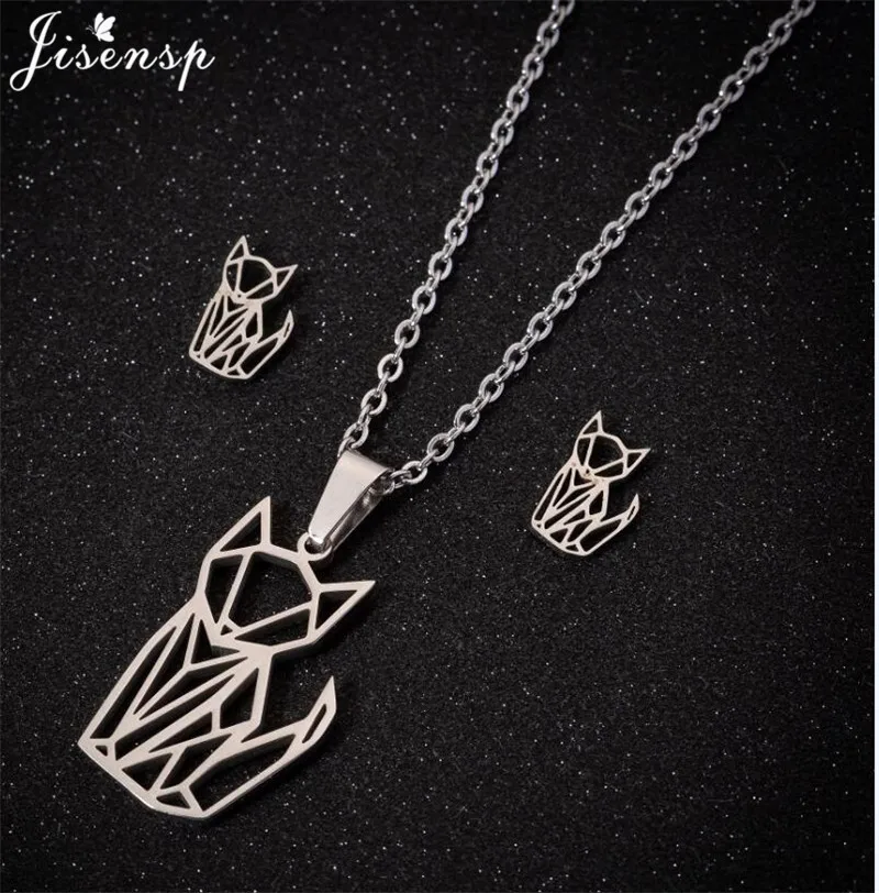 Multiple Stainless Steel Animal Charm Necklace Women Cute Koala Cow Jewelry Set Girls Birthday Party Earring Gifts Accessories view 3