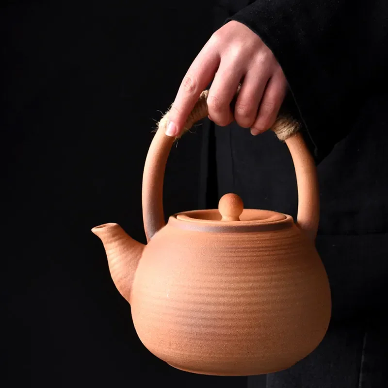 Crude Earthenware Teapot Retro Household Ceramic Handmade Teapot Kettle Kung Fu Tea Set Single Pot 1450ml