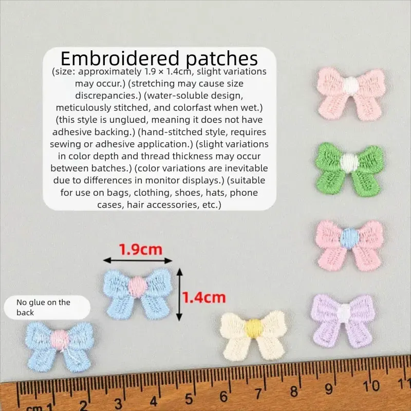 40 Stück Schleifen-Spitzen-Stickerei-Patchwork-Stoff, Blumen-Haarnadel, Schuh, Hut, Blumenmuster, Hosen, Socken, dekoratives Zubehör, Material – Detail 5