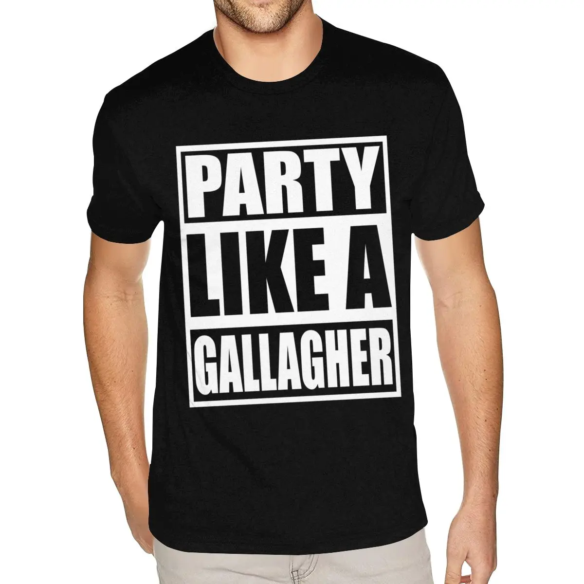 تي شيرت بأكمام قصيرة ورقبة دائرية من القطن الخالص بدون حشوة للحفلات مثل قميص Gallagher متوافق مع قمصان المراهقات #1