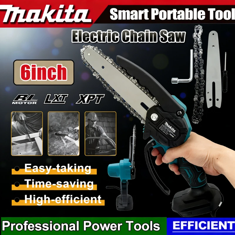 

Makita Electric Saw Wood Logging Chain saw 6 Inch Handheld PortableGarden Pruning Wood Power Tool For Makita Battery
