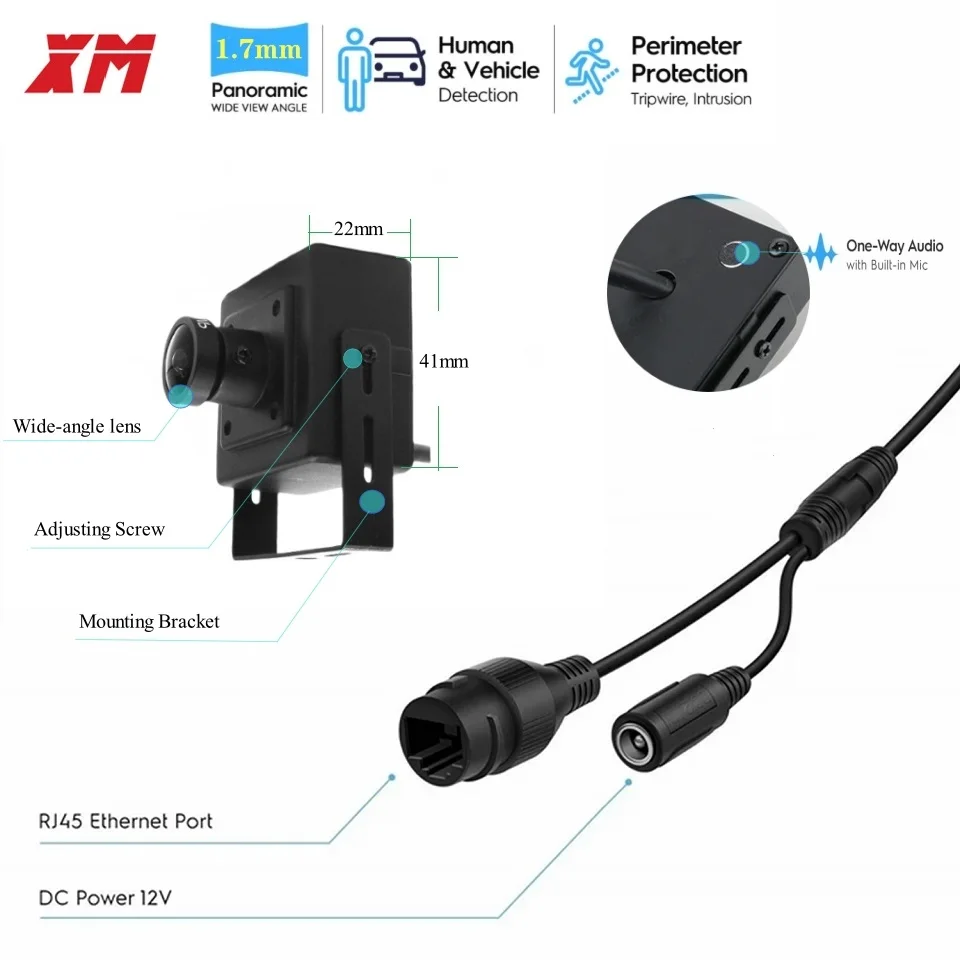 Imagem -04 - Mini Câmera Cctv ip para Segurança Interna e Doméstica Lente Grande Angular Sistema Nvr Vigilância de Segurança 8mp 5mp 3mp Poe Audio H.265 17 mm