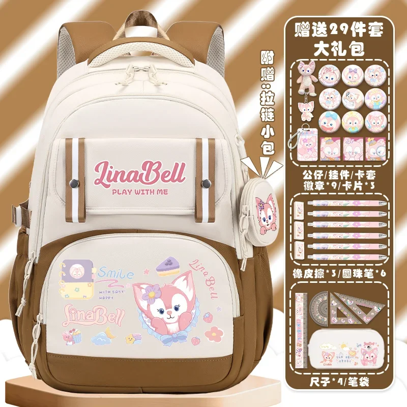 Disney Ling Na Bei Er Student Schoolbag Cute Cartoon Children Lightweight and Large Capacity Ultra Light Waterproof Backpack