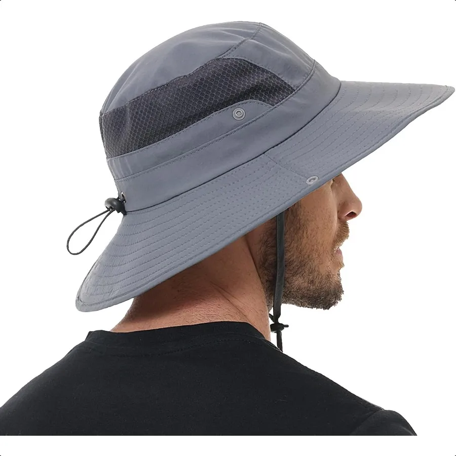 

Sun Hat for Men Women UPF 50+ Fishing Hats Waterproof Wide Brim Boonie Bucket Hat for Safari Beach Hiking Garden