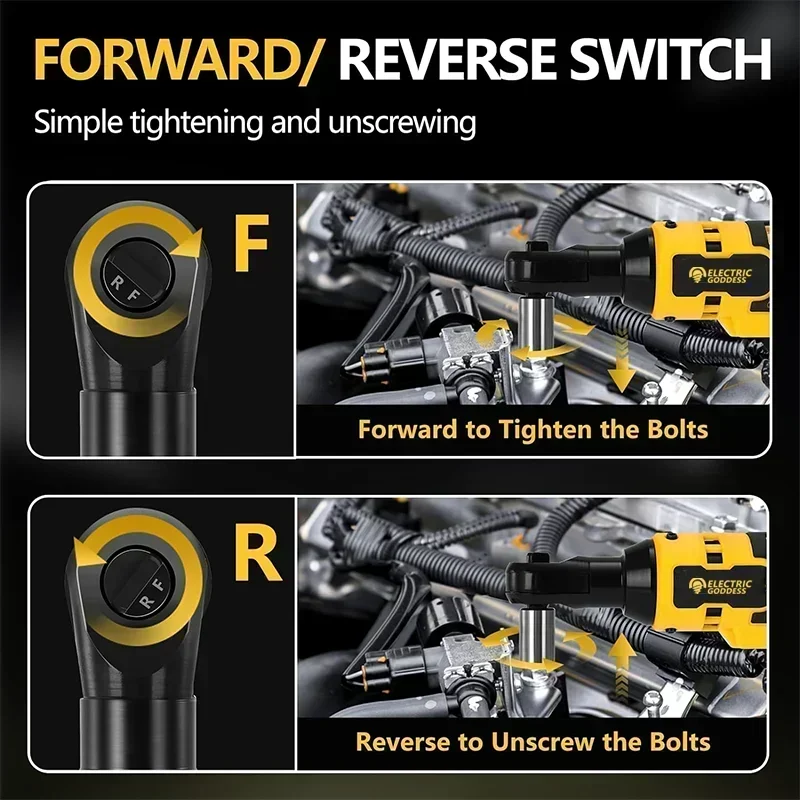 Chiave a cricchetto elettrica della dea elettrica 220N.M Driver a batteria 3/8 pollici Strumenti per dadi a vite per rimozione impatto per batteria Dewalt da 20 V