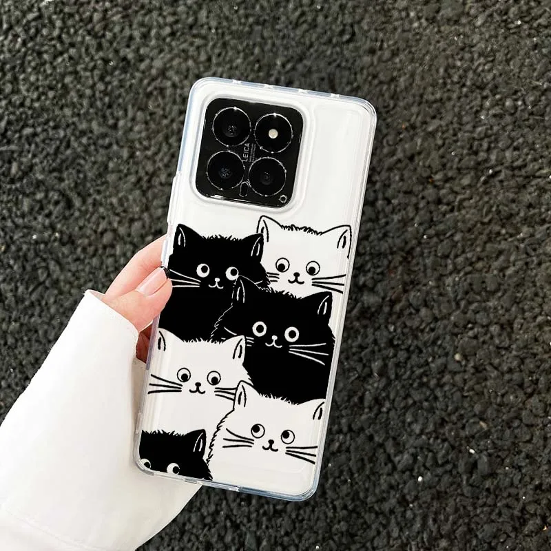 

Anime Cat Pattern For Xiaomi 17 15 14 13 12 12S 12X 12T 11 11T Pro max Lite ultra TPU Transparent Phone Case