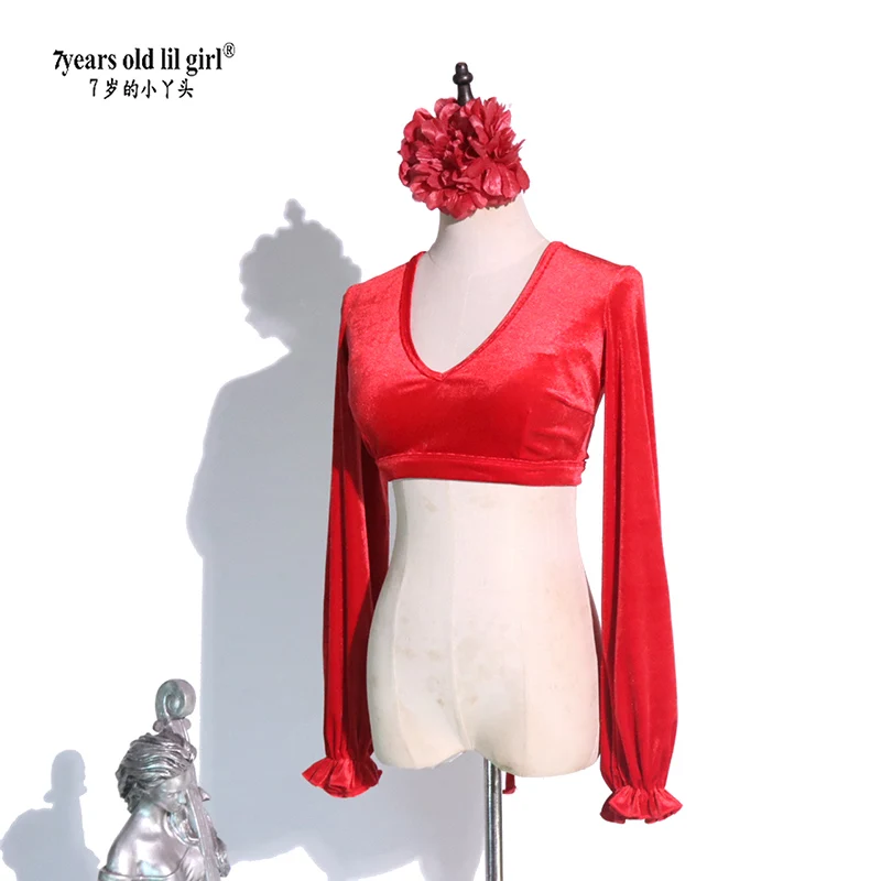 Top de dança do ventre novo estilo trajes blusa manga morcego Gypsytop GVV05