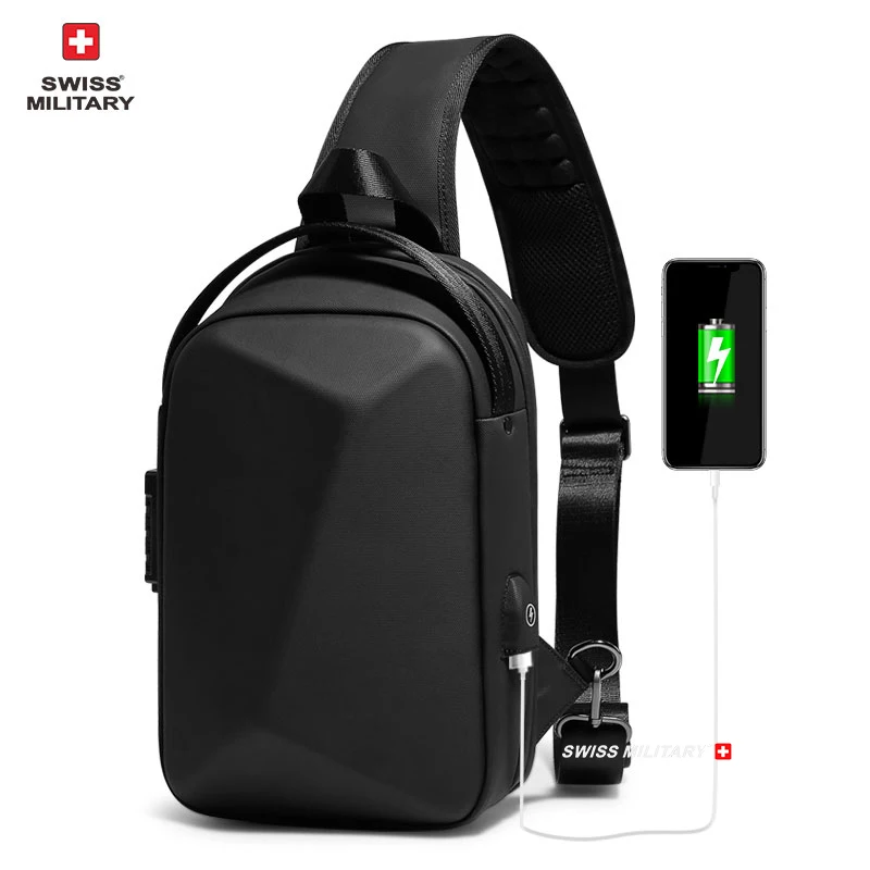 SWISS Fashion Multifunction Chest Bag Men’s Anti-theft Waterproof Crossbody Bag Male Shoulder Bags Business Travel Chest Pack