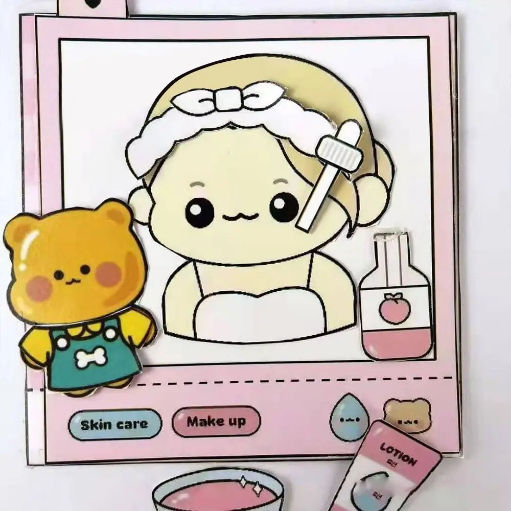 Paper Waffle Quiet Book Bread Colorful Cartoon Busy Book Fried Chicken Convenience Store Snack Bar Sticker Game.