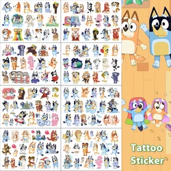 4Pcs/8Pcs Bluey Family And Friends Anime Cartoon Figures Children's Temporary Tattoos Stickers Kids Birthday Toys Gift