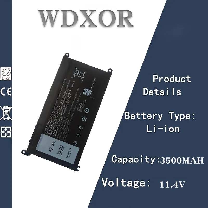 

Новый сменный аккумулятор для ноутбука 11,4 В 3500 мАч — совместимый с ноутбуком Dell 5368 5468 5567 7368 7460 7560 7572 Вт