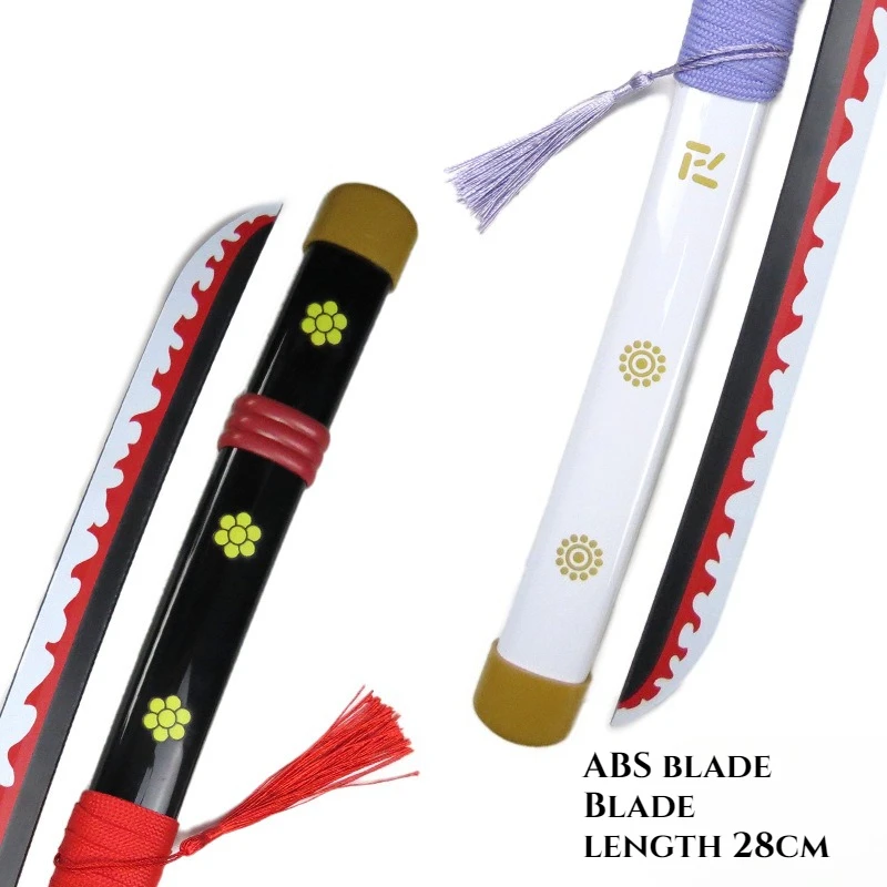 42cm Zoro Three Knives Yama ABS Sword COSpaly Prop Wado Ichimonji Katana Abs Meterial Outdoor Training Short Sword Toys Boys