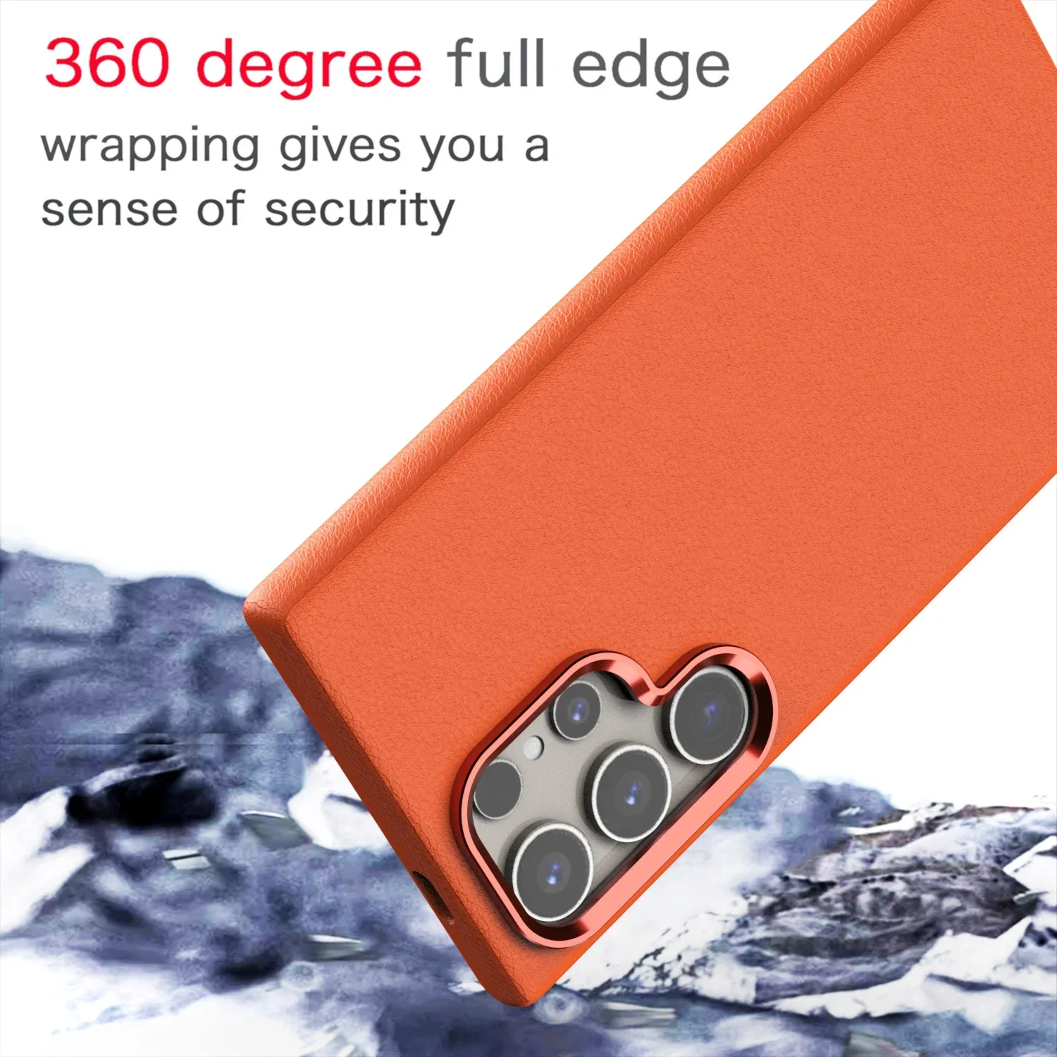 Metal Matte Plain Leather For Magsafe Case Samsung Galaxy S25 Ultra S24 Built-in Magnetic Wireless Charge Shockproof Back Cover