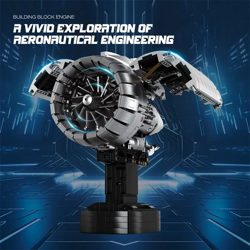 

1786PCS Aviation Turbofan Building Blocks Aircraft Engine Model Educational DIY Toy Holiday Gift For Kids Adults Desktop Deco