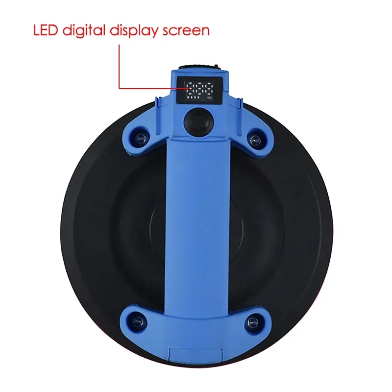 Intelligent LED Digital Display Electric Vacuum Suction Cup 6inch 100KG Load Heavy Duty Granite Tile Glass Lifter Tool 1200mAh