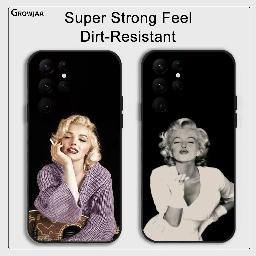 M-Marilyn M-Monroe Decorative Phone Case For Samsung Galaxy S25 S24 S22 S23 Ultra S21 S20 Plus 5G Protective Silicone Funda