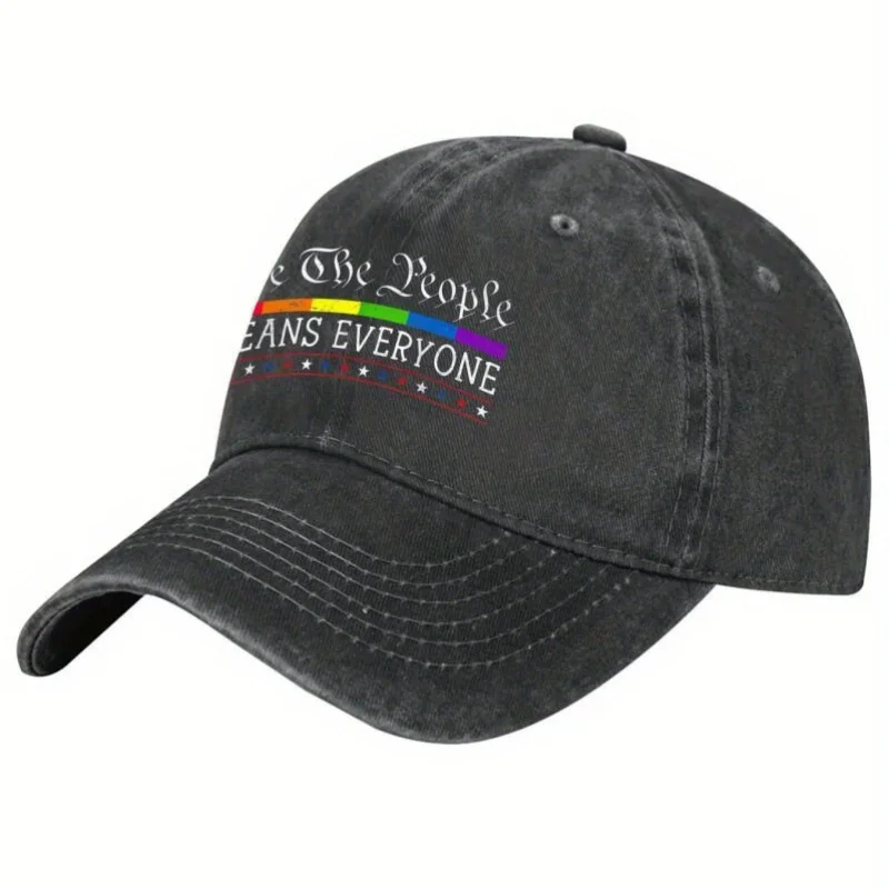 We The People Means Everyone US Constitution LGBT Pride Baseball Cap Women Men Stylish Baseball Caps