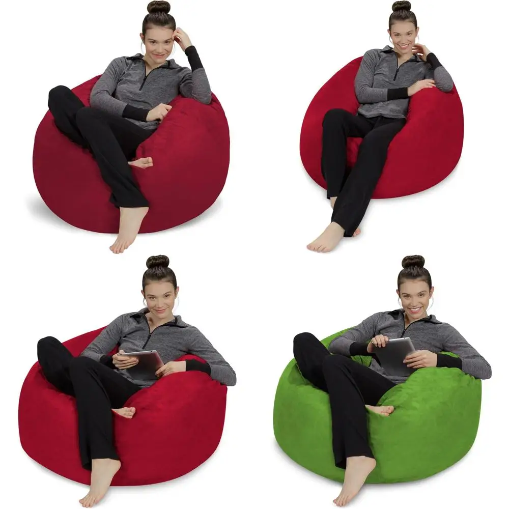 

Ultra Soft Memory Foam Bean Bag Chair with Plush Microsuede Cover - Cozy Foam Filled Furniture