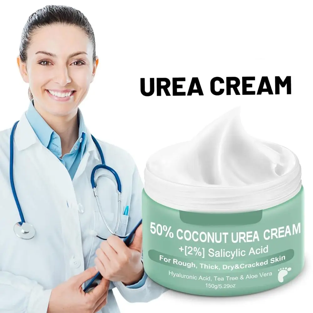 

50 Percent Urea Cream Included Hyaluronic Acid with Coconut and 2% Salicylic Acid Foot & Hand Cream Callus Removing