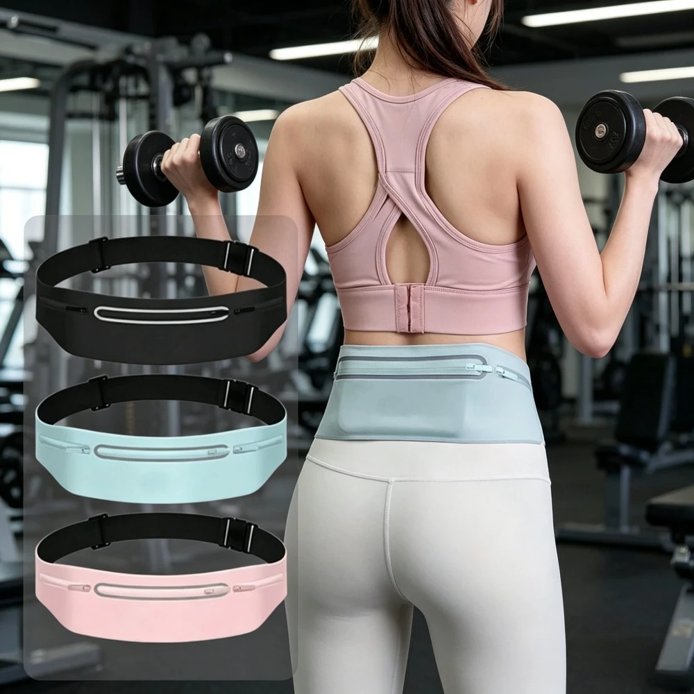 1pc Soft Elastic Lycra Waist Bag Slim Fit Phone Storage Pouch Unisex Running Fitness Outdoor Travel Daily Sports Waist Pack
