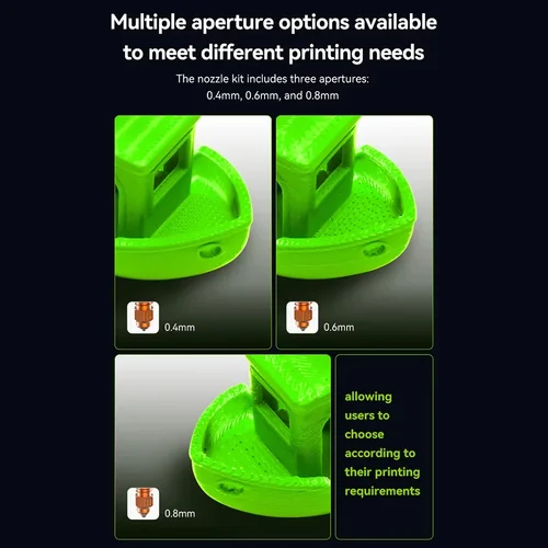 Imagen 2 del producto Boquilla Creality K2 Plus, Kit de boquillas de intercambio rápido de unicornio, diseño totalmente metálico de 0,4/0,6/0,8 MM para accesorios de impresora 3D Creality K2 Plus