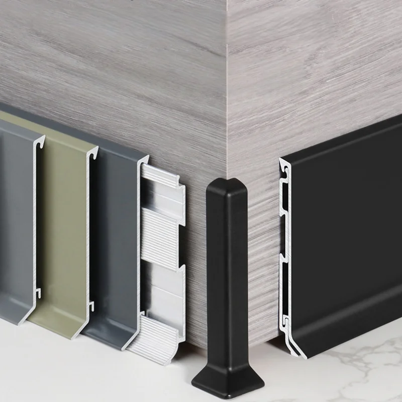 

H6/8Cm Ultra-Thin Led Skirting Line Aluminum Profile Surface Mounted Baseboard Living Room Floor Corridor Aisle Decor Bar Lamp