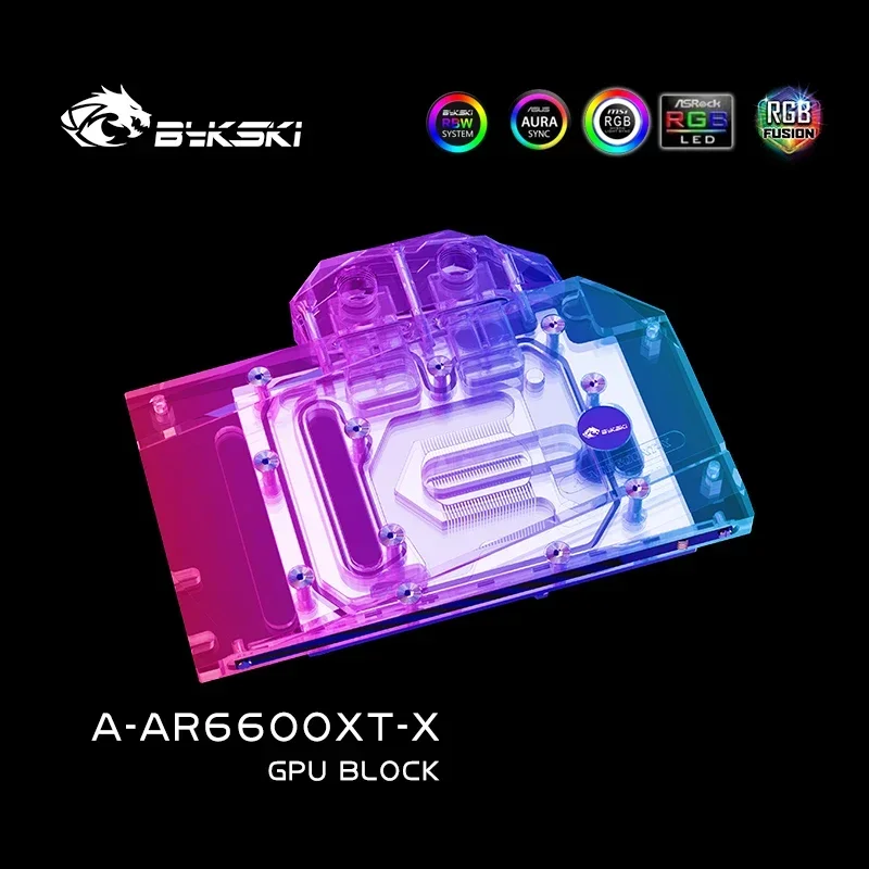 Bykski Water Block for ASRock AMD Radeon RX 6600 XT Challenger ITX 8G GPU Card /Thickened Copper Plate  A-AR6600XT-X