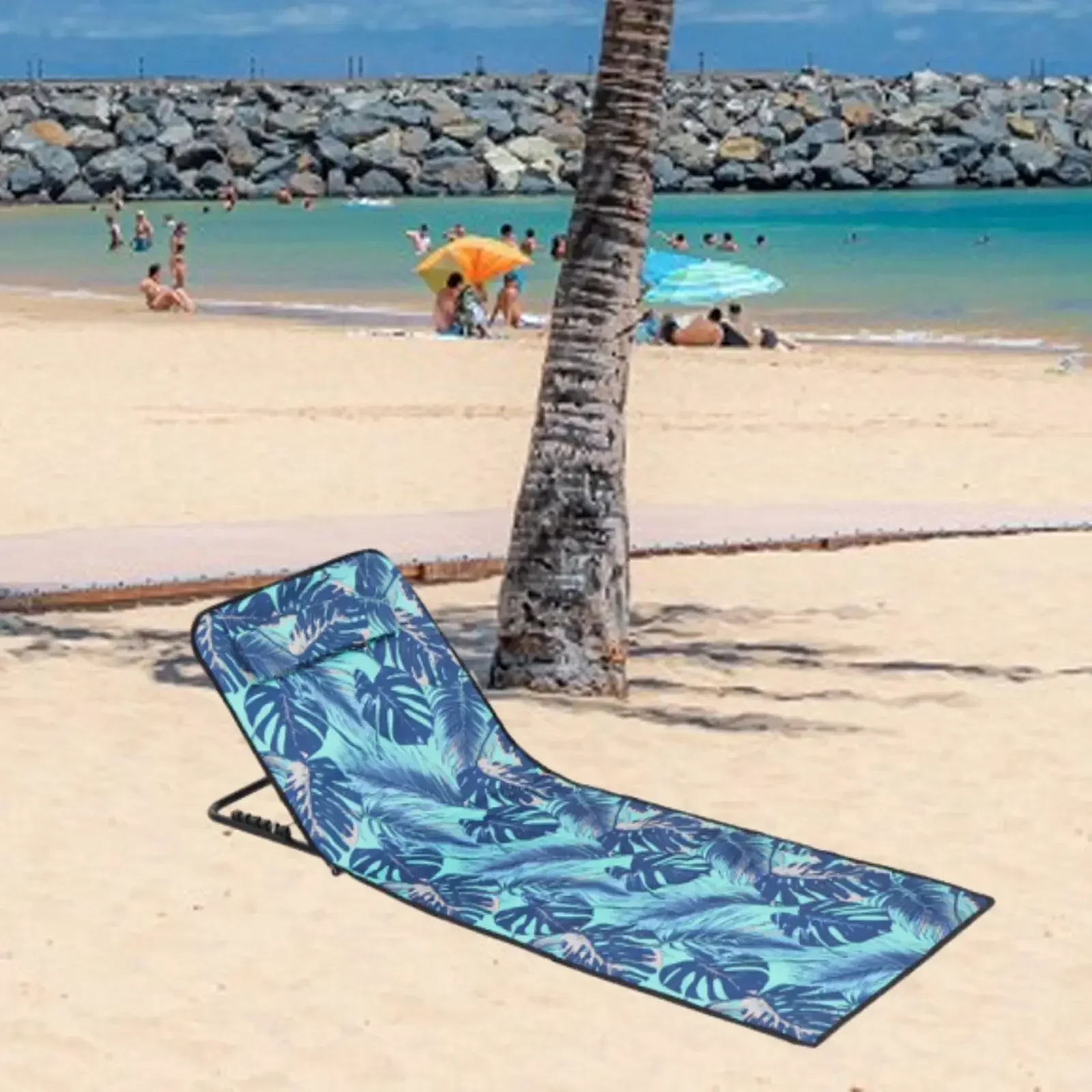 Folding Beach Chair With Adjustable Seating Dual-Purpose Beach Mat Outdoor Portable Single Leisure Chair Lightweight Portable  Factory Direct Wholesale, Affordable Bulk Price Cost-effective Bulk Price